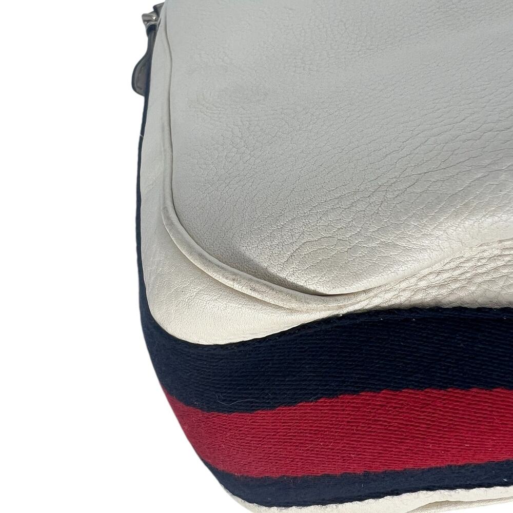Gucci Vintage Web Leather Heritage Hobo Bag White Shoulder Bag - Picture 12 of 16